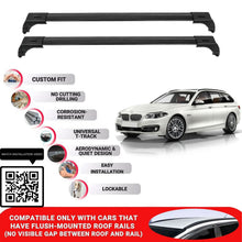 Roof Bars for Bmw 5 Series Touring F11 2010-2017; Roof Rack Cross Bars 2 Pcs Black