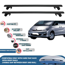 Roof Rack Cross Bars for Toyota Estima Previa 2000-2005 Rail Carrier for Roof Tents 2 Pcs Black