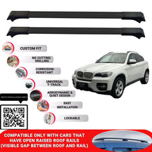 Roof Rack Cross Bars for Bmw X6 E71-E72 2008-2014 Lockable Roof Bar 2 Pcs Black