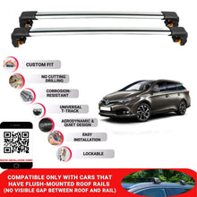 Premium Roof Bars For Toyota Auris Estate 2013-2019 Secure Roof Rack Cross Bar 2 Pcss Grey