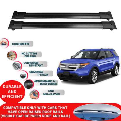 Roof Racks Cross Bars For Ford Explorer 2011-2015 2 Pcs Black