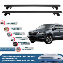 Roof Rack Cross Bars for Skoda Karoq 2017-2023 Rail Carrier for Roof Tents 2 Pcs Black