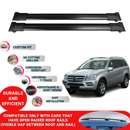 Roof Racks Cross Bars For Mercedes Gl-Class X164 2006-2012 2 Pcs Black