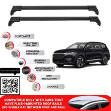 Roof Bars for Hyundai Santafe 2018-2024 Lockable Roof Rack Cross Bars 2 Pcs Black