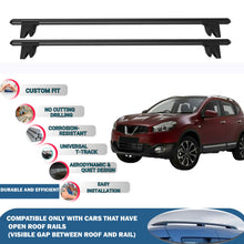 Lockable Roof Rack Cross Bars for Nissan Qashqai 4*4 2010-2014 | Heavy Duty Rail Carrier 2 Pcs Black