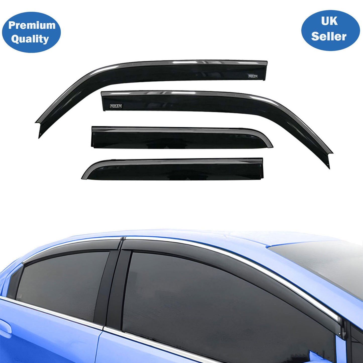 Chrome Window Wind Deflector for Toyota 4Runner 2014-2021 Rain Guard Visors 4pcs