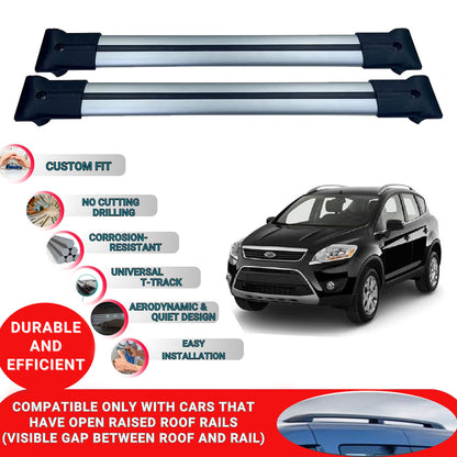 Roof Racks Cross Bars For Ford Kuga 2008-2012 2 Pcs Grey