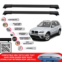 Roof Rack Cross Bars for Bmw X5 E70 2007-2013 Lockable Roof Bars 2 Pcs Black