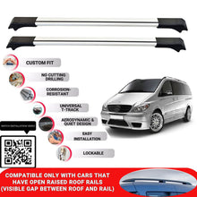Roof Rack Cross Bars for Mercedes Vito 2004-2014 Lockable Roof Bars 2 Pcs Grey