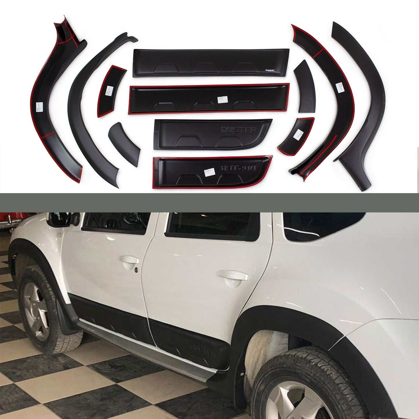 For Dacia Duster 2010-2017 ABS Fender & Door Moulding Body Kit Off-Road Model