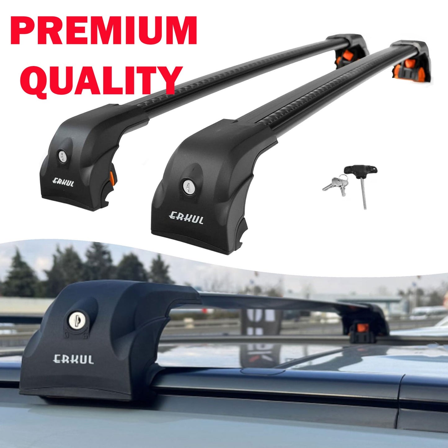 Premium Roof Bars For Genesis Gv80 Suv 2020+ Secure Roof Rack Cross Bar 2 Pcss Black