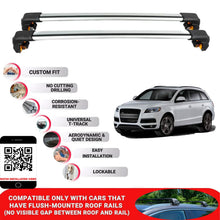 Premium Roof Bars For Audi Q7 Suv 2006-2015 Secure Roof Rack Cross Bar 2 Pcss Secure Grey