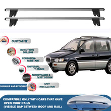 Lockable Roof Rack Cross Bars for Mitsubishi Space Runner 1997-2002 | Heavy Duty Rail Carrier 2 Pcs Grey