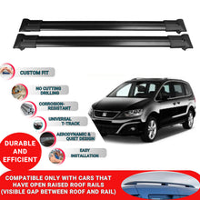 Roof Racks Cross Bars For Seat Alhambra Mk2 7N 2010-2020 2 Pcs Black