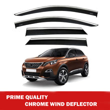 Chrome Car Wind Deflector Set for Peugeot 3008 2017 Onwards - Rain Guard 4 pcs