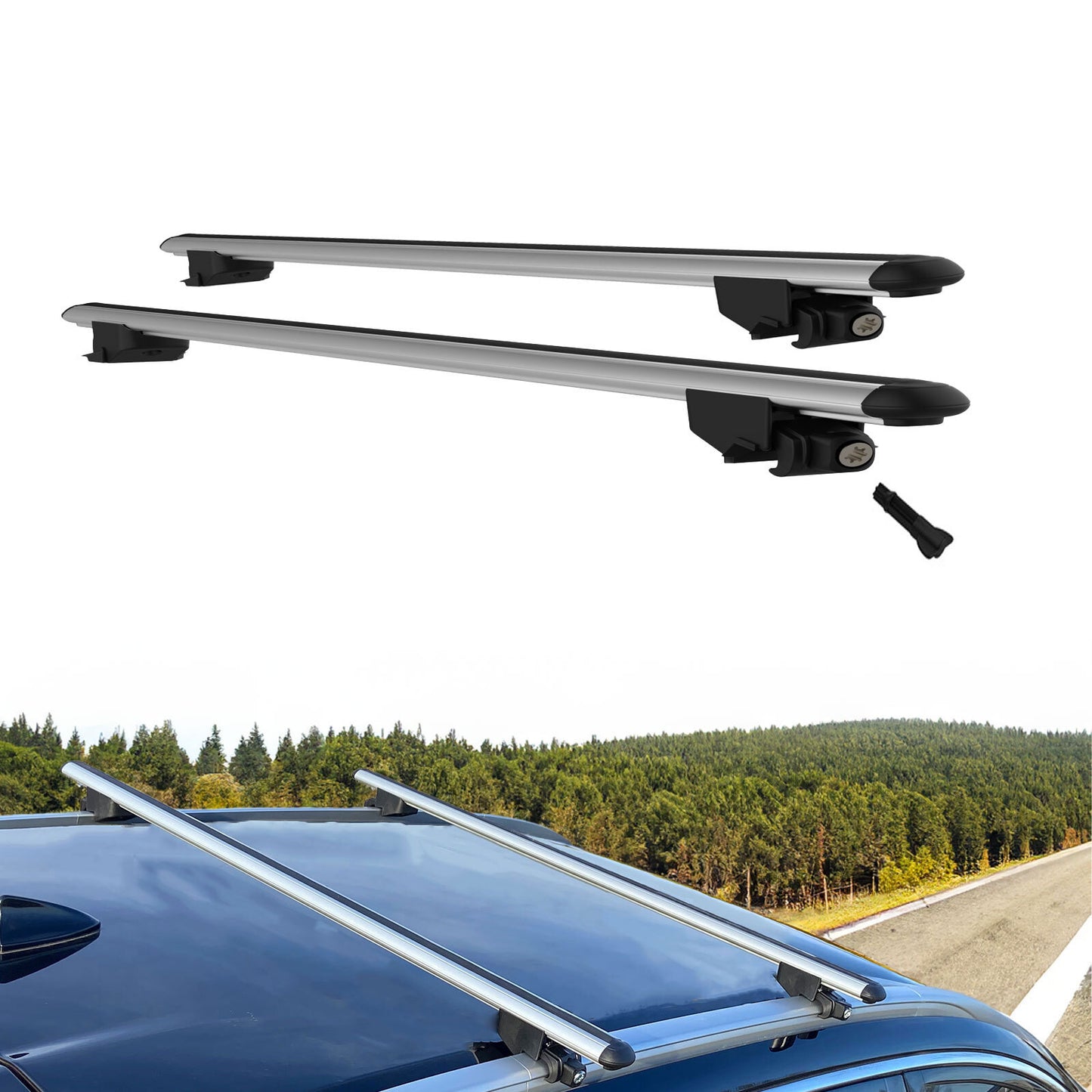 Roof Racks Cross Bars For Bmw 5 Series Estate/Touring G31 2017-2023 2 Pcs Grey