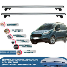 Roof Rack Cross Bars for Ford Transit Courier Van 2014-2023 Rail Carrier for Roof Tents 2 Pcs Grey