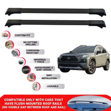 2X Car Roof Rack Cross Bars for Toyota Rav4 Xa50 2019+ Lockable Roof Bars Black