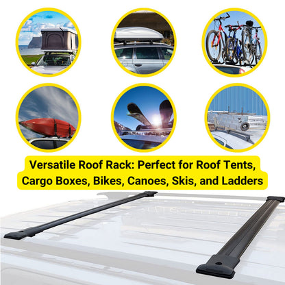 Roof Racks Cross Bars For Landrover Freelander 1 1998-2007 2 Pcs Black