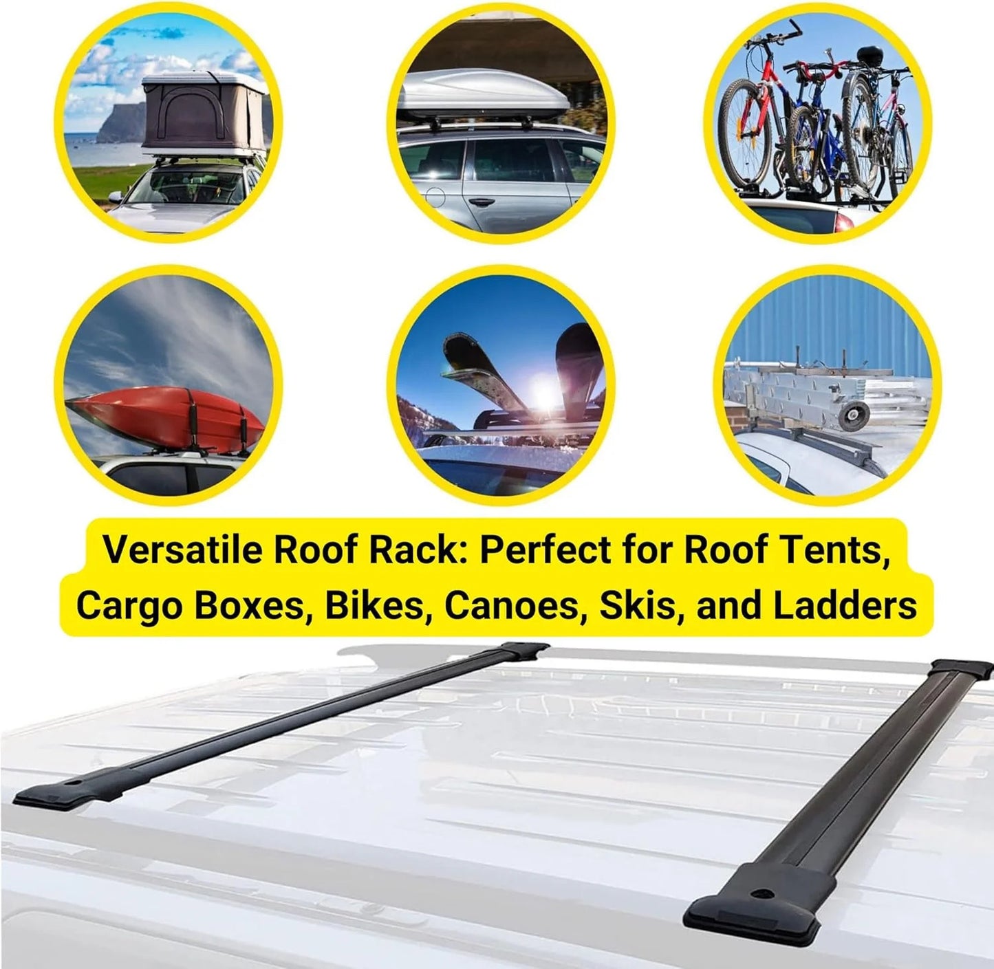 Roof Rack Cross Bars for Audi A6 Allroad C8 2019+ Roof Bars 2 Pcs Black