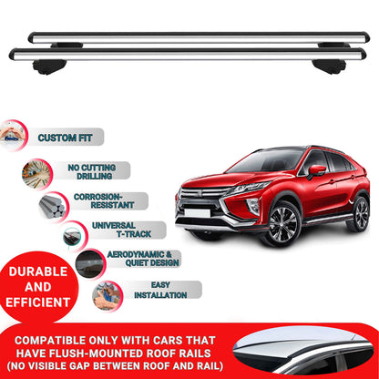 Roof Bars For Mitsubishi Eclipse Cross 2017-2023 Roof Rack Cross Bars 2 Pcs Grey
