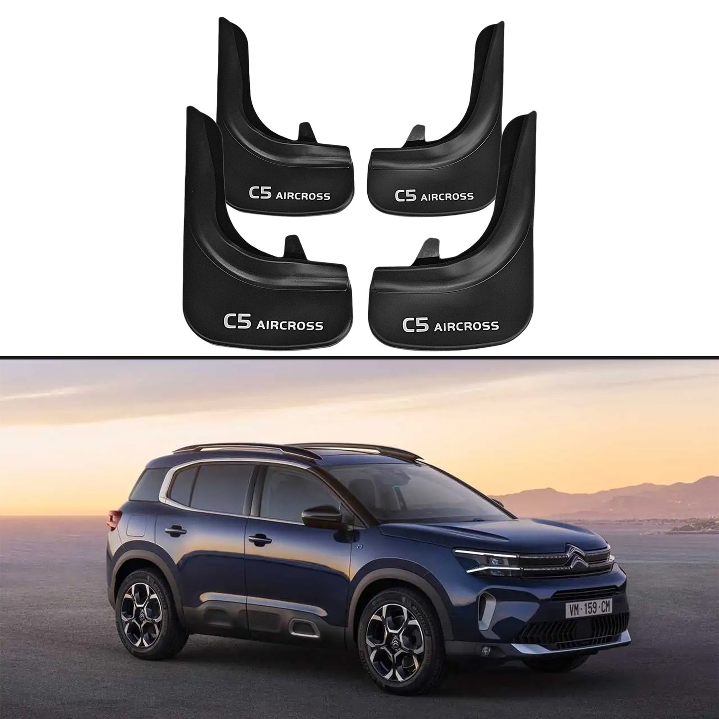 Car Mud Flaps Kit For Citroen C5 Aircross Rubber Splash Guards 4 PCS