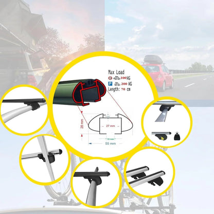 Roof Rack Cross Bars for Citroen C5 Aircross Suv 2018+ Roof Bars 2 Pcs Black