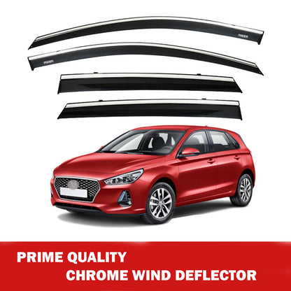 Chrome Window Wind Deflector for Hyundai I30 2017 Onward Rain Guard Visors 4 pcs
