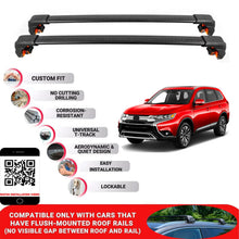 Premium Roof Bars For Mitsubishi Outlander 2013-2021 Secure Roof Rack Cross Bar 2 Pcss Black