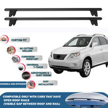 Lockable Roof Rack Cross Bars for Lexus Rx350 Al10 Pre-FL 2008-2012 | Heavy Duty Rail Carrier 2 Pcs Black