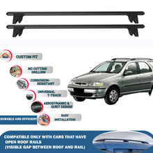 Lockable Roof Rack Cross Bars for Fiat Palio Weekend Sw 1996-2007 | Heavy Duty Rail Carrier 2 Pcs Black