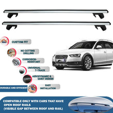 Roof Rack Cross Bars for Audi A4 Allroad 2009-2016 Rail Carrier for Roof Tents 2 Pcs Grey