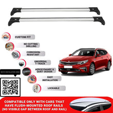 Roof Bars for Kia Optima Sportswagon 2017+ Lockable Roof Rack Cross Bars 2 Pcs Grey
