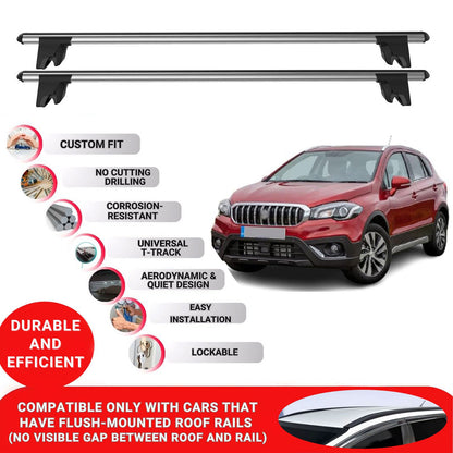Premium Roof Bars for Suzuki Sx4 S-Cross 2013-2020 Roof Rack Cross Bars 2 Pcs Grey