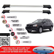 Roof Rack Cross Bars for Volvo XC90 2002-2014 Lockable Roof Bars 2 Pcs Grey