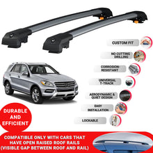 Roof Bar for Mercedes M-Class Ml-W164 2006-2011 Lockable Roof Rack Cross Bars 2 Pcs Grey