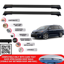 Roof Rack Cross Bars for Toyota Sienna 2011-2020 Lockable Roof Bars 2 Pcs Black