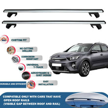Roof Rack Cross Bars for Kia Stonic 2017-2023 Rail Carrier for Roof Tents 2 Pcs Grey