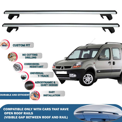 Roof Rack Cross Bars for Renault Kangoo 2004-2008 Rail Carrier for Roof Tents 2 Pcs Grey