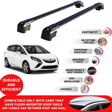 Roof Bars Rack for Vauxhall Zafira Tourer C 2011-2019 Lockable Rail Carrier Black