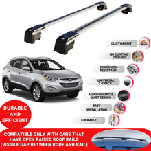 Roof Bar Rack for Hyundai Tucson (LM) 2010-2015 Lockable Cross Bars 2 Pcs Grey