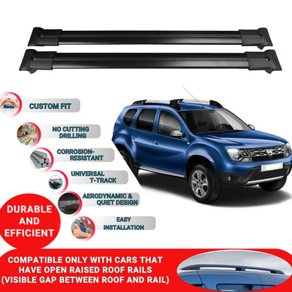 Roof Racks Cross Bars For Dacia Duster Hs (Pre-Facelift) 2014-2017 2 Pcs Black