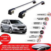 Roof Bars Rack for Kia Grand Sedona (YP) 2015-2021 Lockable Rail Carrier 2 Pcs Grey