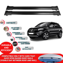 Roof Racks Cross Bars For Renault Koleos Mk1 2006-2015 2 Pcs Black