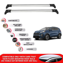 2X Car Roof Bars for Kia Sportage QL 2016-2022 Lockable Roof Rack Cross Bar Grey