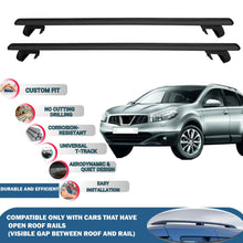 Roof Rack Cross Bars for Nissan Qashqai 2007-2013 Rail Carrier for Roof Tents 2 Pcs Black
