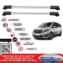 Roof Rack Cross Bars for Mercedes V-Class W447 Mpv 2015-2025 Lockable 2 Pcs Grey