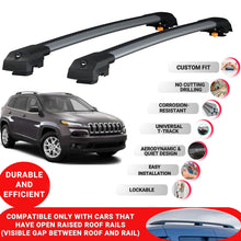 Roof Bar for Jeep Cherokee (KL) 2014-2023 Lockable Roof Rack Cross Bars 2 Pcs Grey