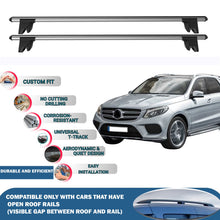 Lockable Roof Rack Cross Bars for Mercedes-Benz GLE 2011-2019 | Heavy Duty Rail Carrier 2 Pcs Grey