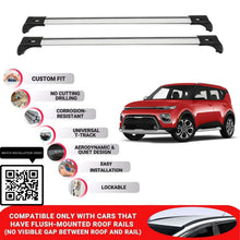 Roof Bars for Kia Soul Hatchback 2014-2018 Lockable Roof Rack Cross Bars 2 Pcs Grey